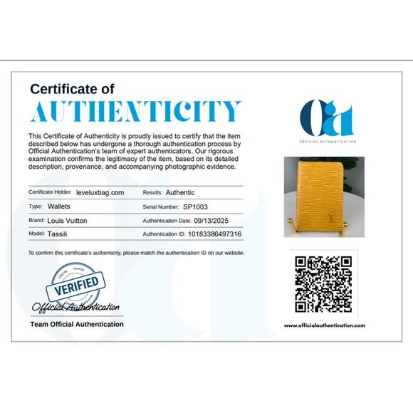 💎✨Authentic Louis Vuitton Epi Leather Tassili Yellow Wallet - Picture 5 of 5